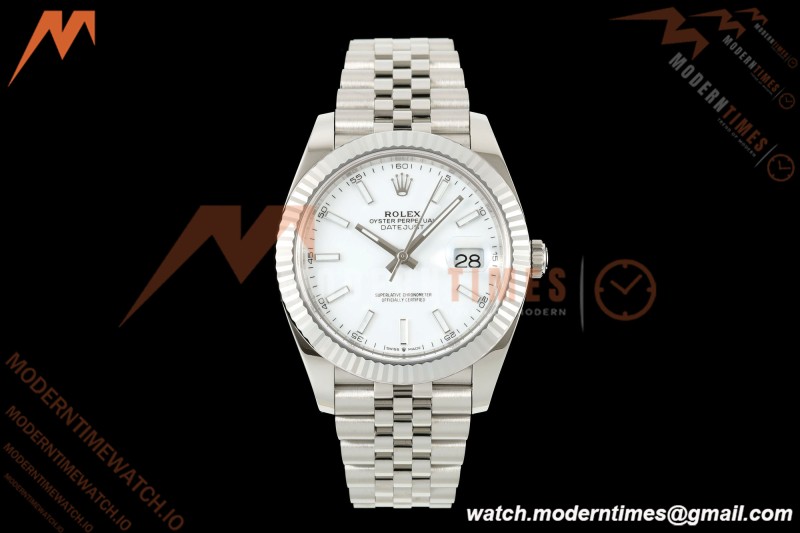 Rolex - Datejust 126334 41mm Jub Flt 904L SS/SS Wht/Stk RCF JH3235