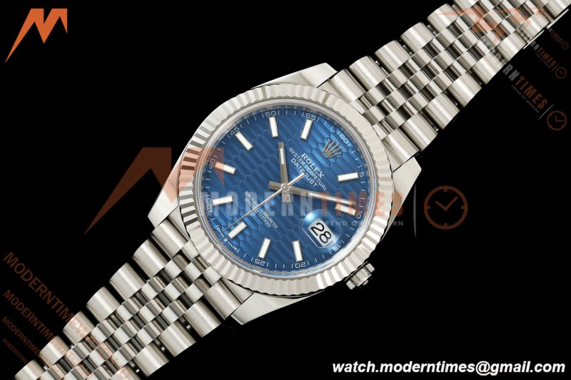 Rolex - Datejust 126334 41mm Jub Flt 904L SS/SS Blue Textured/Stk RCF JH3235