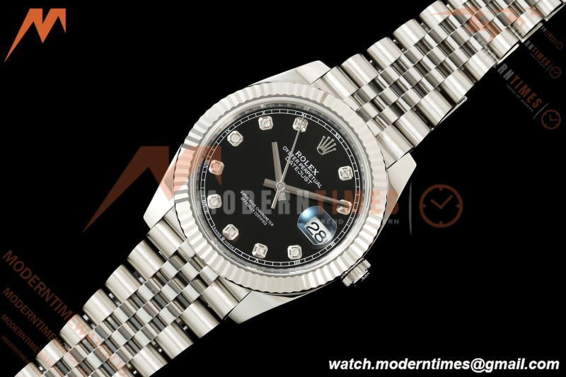 Rolex - Datejust 126334 41mm Jub Flt 904L SS/SS Blk/Dia RCF JH3235