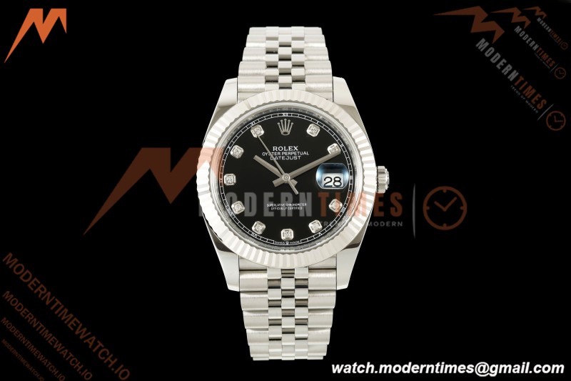 Rolex - Datejust 126334 41mm Jub Flt 904L SS/SS Blk/Dia RCF JH3235