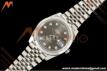 Rolex - Datejust 126334 41mm Jub Flt 904L SS/SS Gry/Dia RCF JH3235