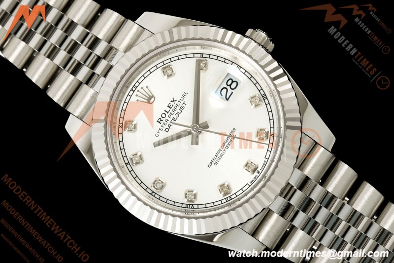 Rolex - Datejust 126334 41mm Jub Flt 904L SS/SS Wht/Dia RCF JH3235