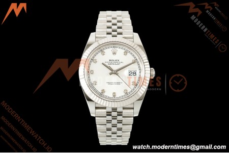 Rolex - Datejust 126334 41mm Jub Flt 904L SS/SS Wht/Dia RCF JH3235