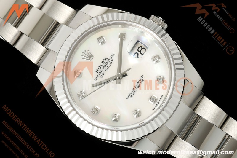 Rolex - Datejust 126334 41mm Oys Flt 904L SS/SS W-MOP/Dia SEEK VR3235