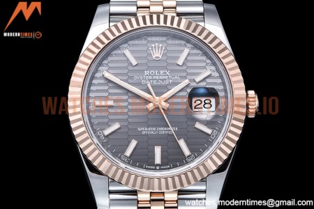 Rolex - DJ2 41mm Jub Flt 904L RG/SS P-Grey/Stk VSF VS3235