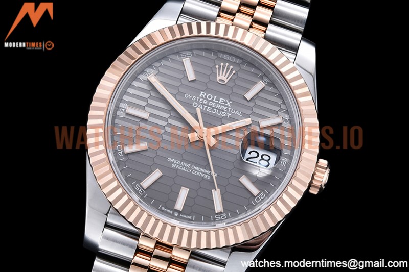 Rolex - DJ2 41mm Jub Flt 904L RG/SS P-Grey/Stk VSF VS3235