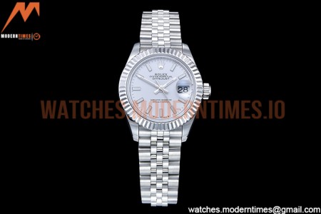 Rolex - DJ Ladies 28mm Jub Flt 904L SS/SS White/Stk GMF A2671