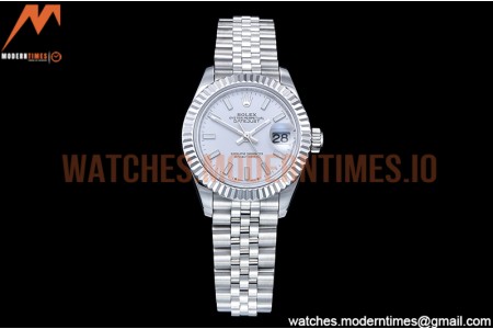 Rolex - DJ Ladies 28mm Jub Flt 904L SS/SS White/Stk GMF A2671