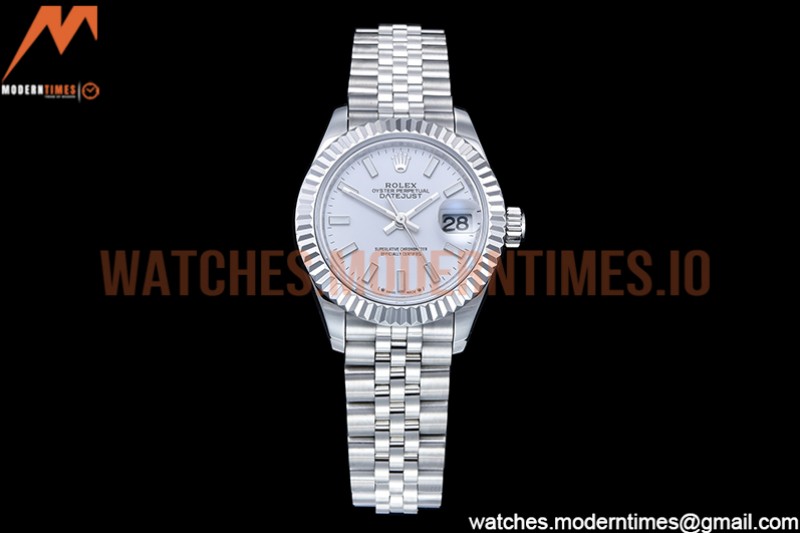 Rolex - DJ Ladies 28mm Jub Flt 904L SS/SS White/Stk GMF A2671