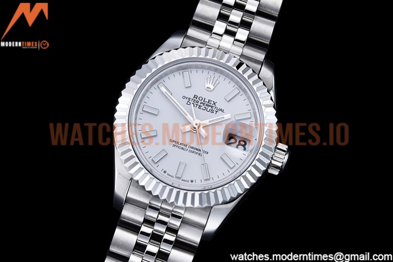Rolex - DJ Ladies 28mm Jub Flt 904L SS/SS White/Stk GMF A2671