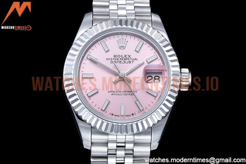 Rolex - DJ Ladies 28mm Jub Flt 904L SS/SS Pink/Stk GMF A2671