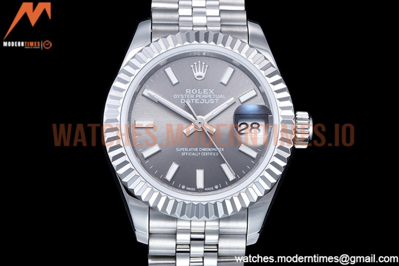 Rolex - DJ Ladies 28mm Jub Flt 904L SS/SS Grey/Stk GMF A2671