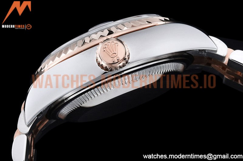 Rolex - DJ Ladies 28mm Jub Flt 904L RG/SS White/Stk GMF A2671