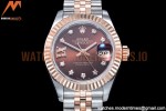 Rolex - DJ Ladies 28mm Jub Flt 904L RG/SS Brn/S-Dia GMF A2671