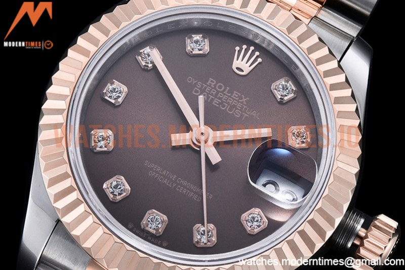 Rolex - DJ Ladies 28mm Jub Flt 904L RG/SS Brown/Dia GMF A2671