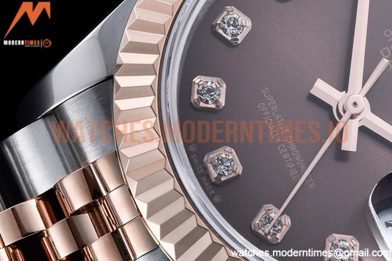Rolex - DJ Ladies 28mm Jub Flt 904L RG/SS Brown/Dia GMF A2671