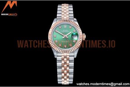 Rolex - DJ Ladies 28mm Jub Flt 904L RG/SS Green/Dia GMF A2671