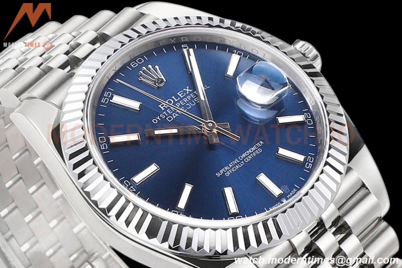 Rolex - DJ2 41mm 126334 Jub Flt 316L SS/SS Blue/Stk A+F VR3235