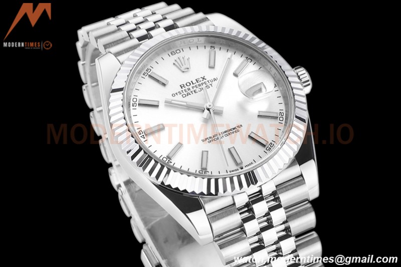 Rolex - DJ2 41mm 126334 Jub Flt 316L SS/SS Silv/Stk A+F VR3235