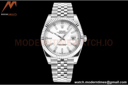 Rolex - DJ2 41mm 126334 Jub Flt 316L SS/SS White/Stk A+F VR3235