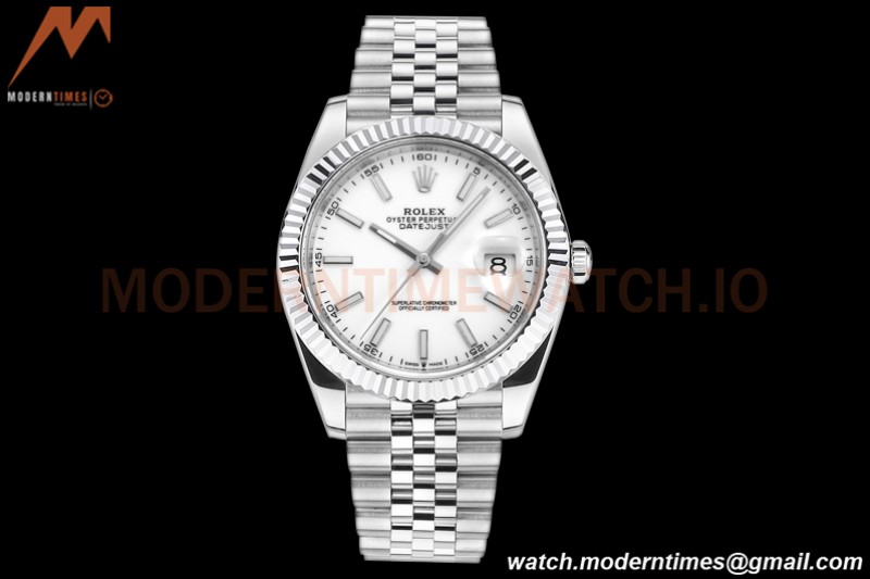 Rolex - DJ2 41mm 126334 Jub Flt 316L SS/SS White/Stk A+F VR3235
