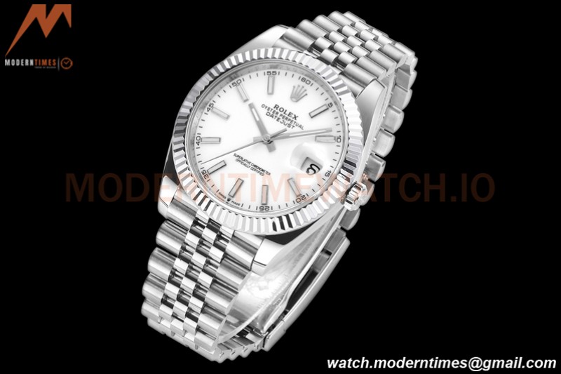 Rolex - DJ2 41mm 126334 Jub Flt 316L SS/SS White/Stk A+F VR3235