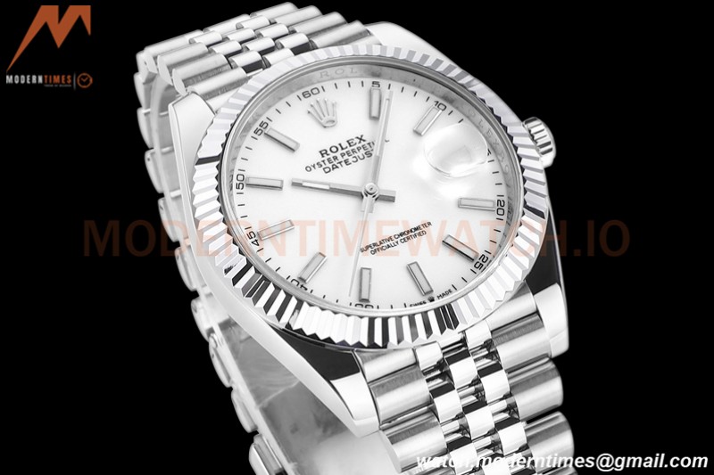 Rolex - DJ2 41mm 126334 Jub Flt 316L SS/SS White/Stk A+F VR3235