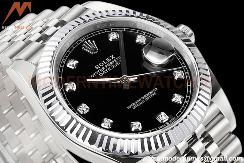 Rolex - DJ2 41mm 126334 Jub Flt 316L SS/SS Black/Dia A+F VR3235