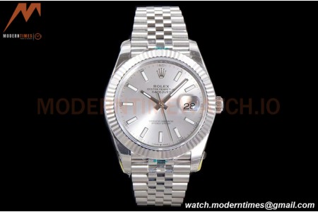 Rolex - DJ2 41mm 126334 Jub Flt 904L SS/SS Silv/Stk ARF VR3235