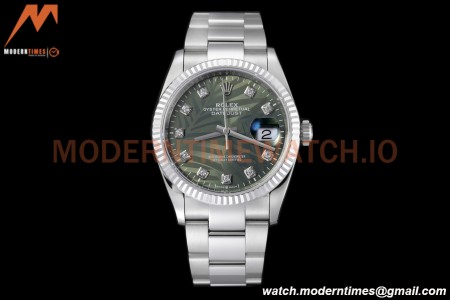 Rolex - Datejust 126234 36mm Oys Flt 904L SS/SS P-Green/Dia VSF VS3235