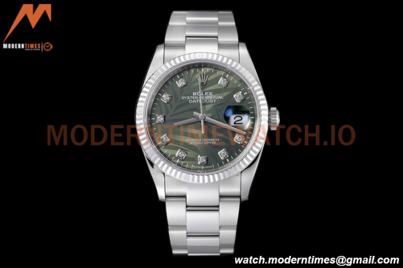 Rolex - Datejust 126234 36mm Oys Flt 904L SS/SS P-Green/Dia VSF VS3235