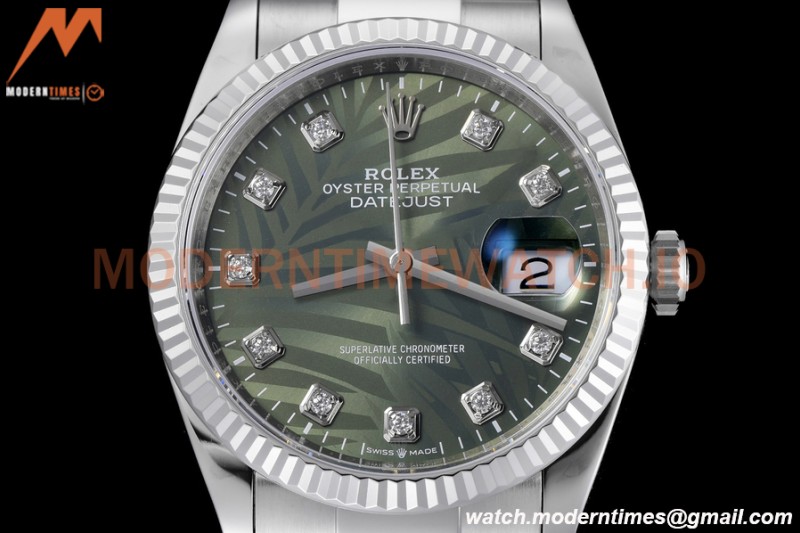 Rolex - Datejust 126234 36mm Oys Flt 904L SS/SS P-Green/Dia VSF VS3235