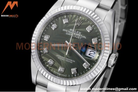 Rolex - Datejust 126234 36mm Oys Flt 904L SS/SS P-Green/Dia VSF VS3235