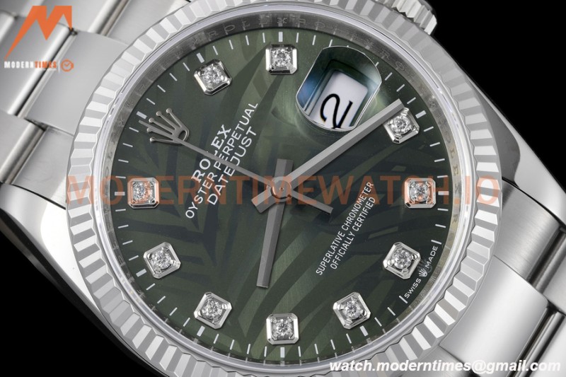 Rolex - Datejust 126234 36mm Oys Flt 904L SS/SS P-Green/Dia VSF VS3235