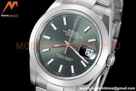 Rolex - Datejust 126300 41mm Oys Smt 904L SS/SS Grn/Stk VSF VS3235