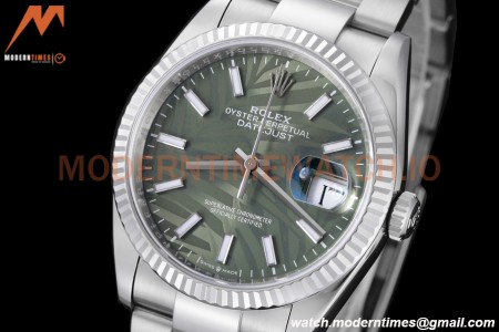 Rolex - Datejust 126234 36mm Oys Flt 904L SS/SS P-Green/Stk VSF VS3235