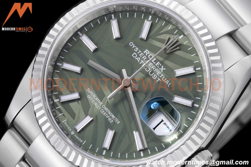 Rolex - Datejust 126234 36mm Oys Flt 904L SS/SS P-Green/Stk VSF VS3235