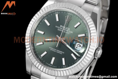 Rolex - Datejust 126334 41mm Oys Flt 904L SS/SS Grn/Stk VSF VS3235