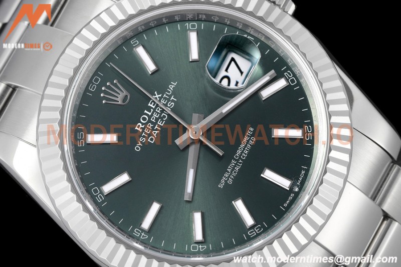 Rolex - Datejust 126334 41mm Oys Flt 904L SS/SS Grn/Stk VSF VS3235