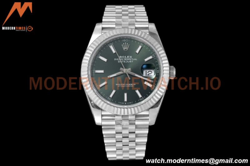 Rolex - Datejust 126334 41mm Jub Flt 904L SS/SS Grn/Stk VSF VS3235