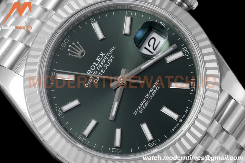 Rolex - Datejust 126334 41mm Jub Flt 904L SS/SS Grn/Stk VSF VS3235