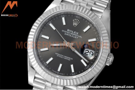Rolex - Datejust 126334 41mm Jub Flt 904L SS/SS Grey/Stk VSF VS3235