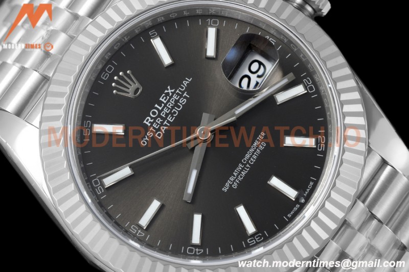 Rolex - Datejust 126334 41mm Jub Flt 904L SS/SS Grey/Stk VSF VS3235