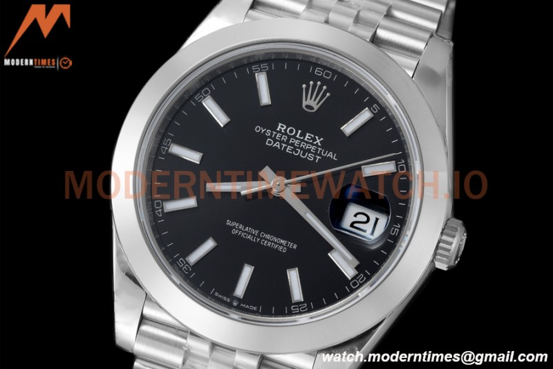 Rolex - Datejust 126300 41mm Jub Smt 904L SS/SS Blk/Stk VSF VS3235