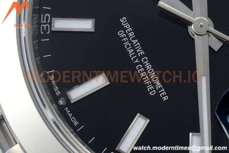Rolex - Datejust 126300 41mm Jub Smt 904L SS/SS Blk/Stk VSF VS3235