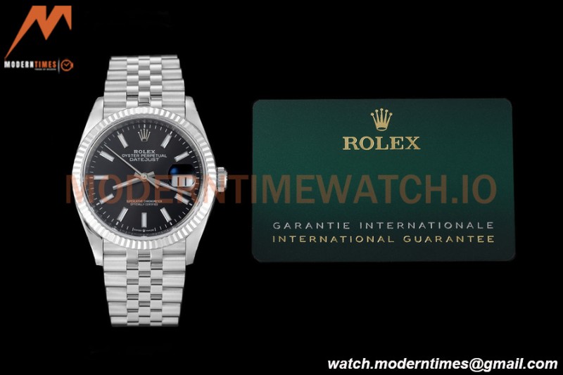 Rolex - Datejust 126234 36mm Jub Flt 904L SS/SS Black/Stk VSF VS3235