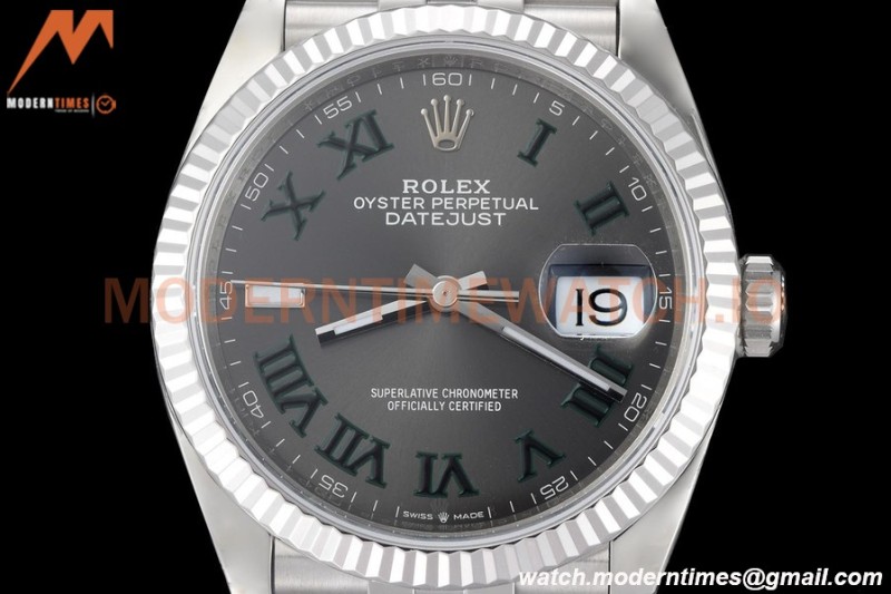 Rolex - Datejust 126234 36mm Wimbledon Jub Flt 904L SS/SS Grey/Rmn VSF VS3235