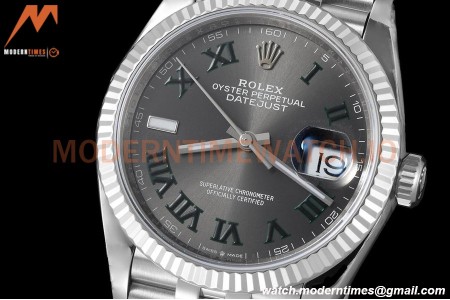 Rolex - Datejust 126234 36mm Wimbledon Jub Flt 904L SS/SS Grey/Rmn VSF VS3235
