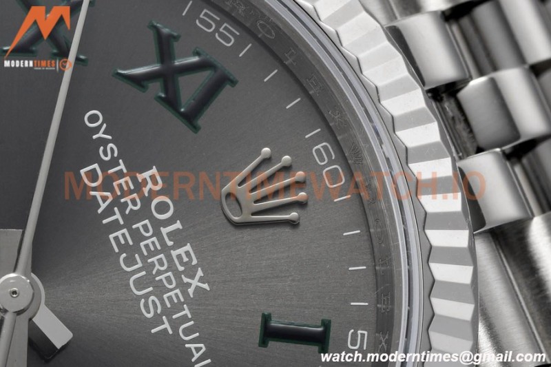 Rolex - Datejust 126234 36mm Wimbledon Jub Flt 904L SS/SS Grey/Rmn VSF VS3235