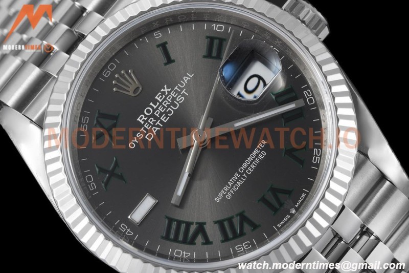Rolex - Datejust 126234 36mm Wimbledon Jub Flt 904L SS/SS Grey/Rmn VSF VS3235